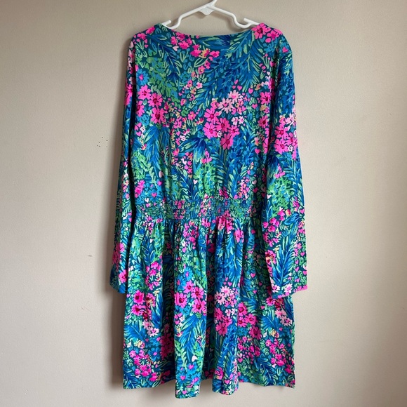 Lilly Pulitzer Girls Mylah Mini Dress Smocked Printed Cotton XL 12-14 YRS - Picture 6 of 9